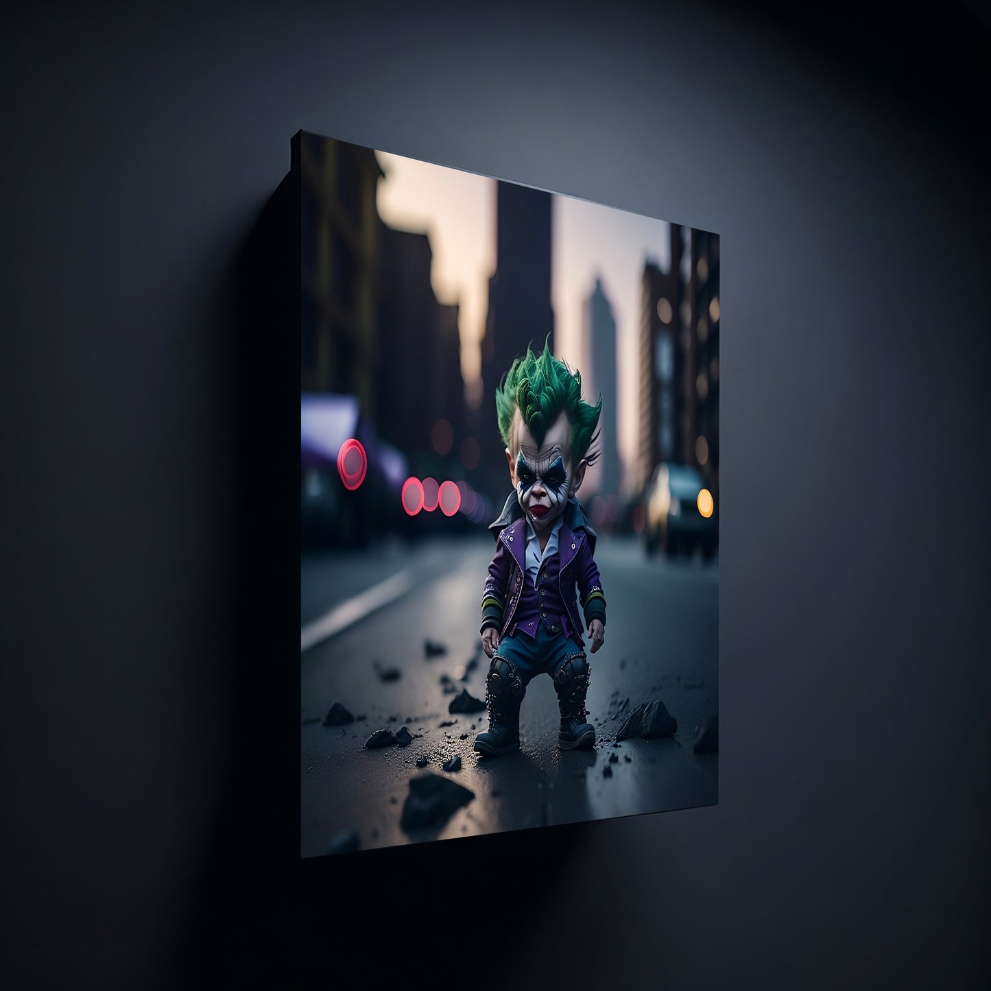 Cute Little Joker Figure - Premium Canvas Prints