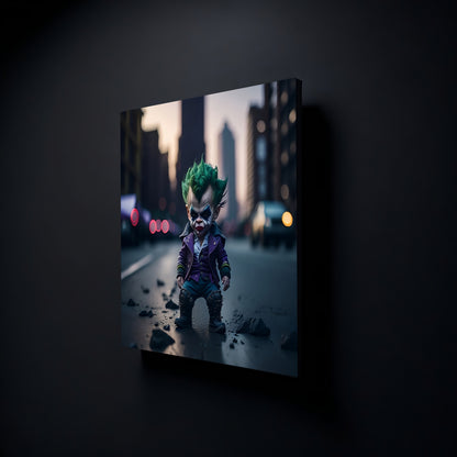 Cute Little Joker Figure - Premium Canvas Prints
